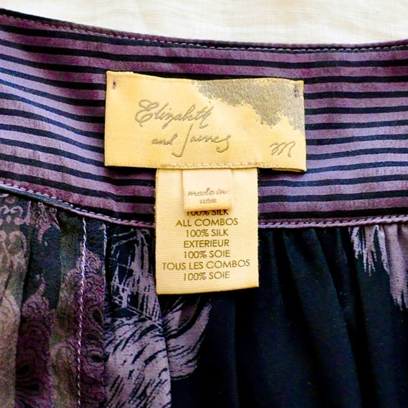 Elizabeth and James Paneled Tunic Silk Blouse in Purple - Picture 8 of 8